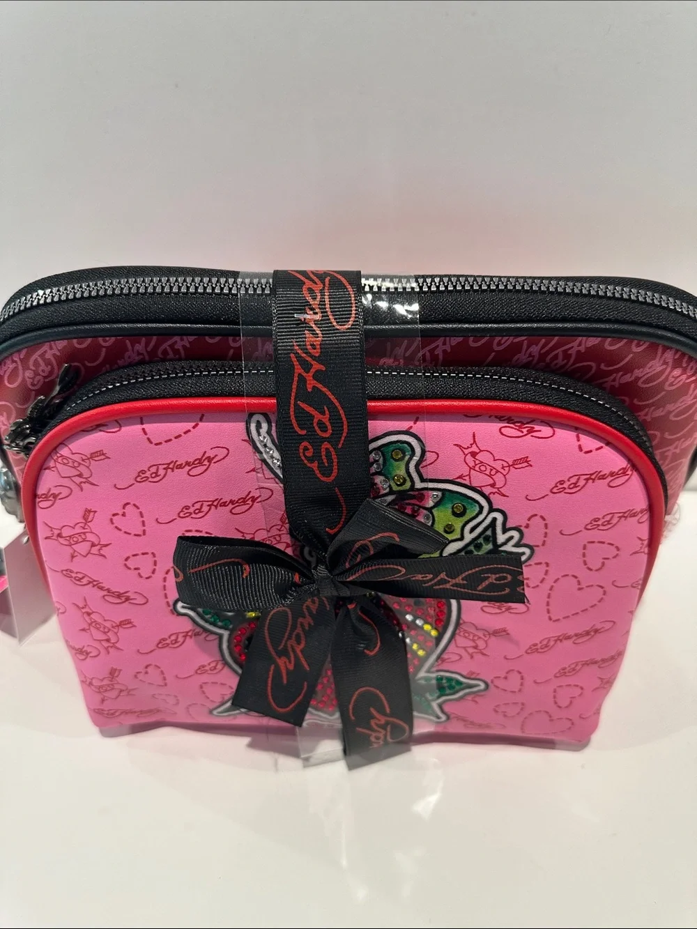 NWT Ed Hardy (2) piece Cosmetics bag Set.